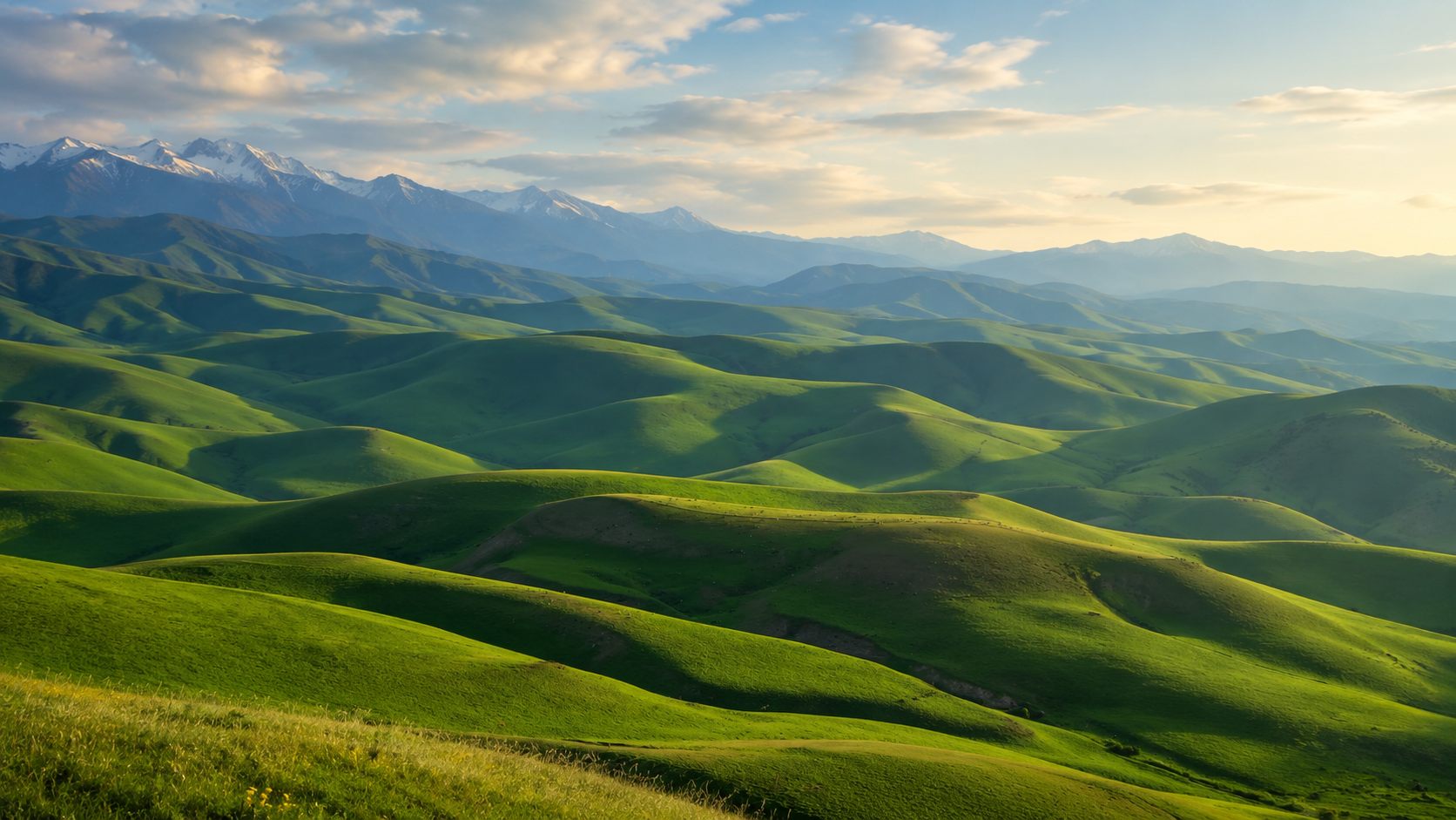 Green hills and mountains of Kazakhstan