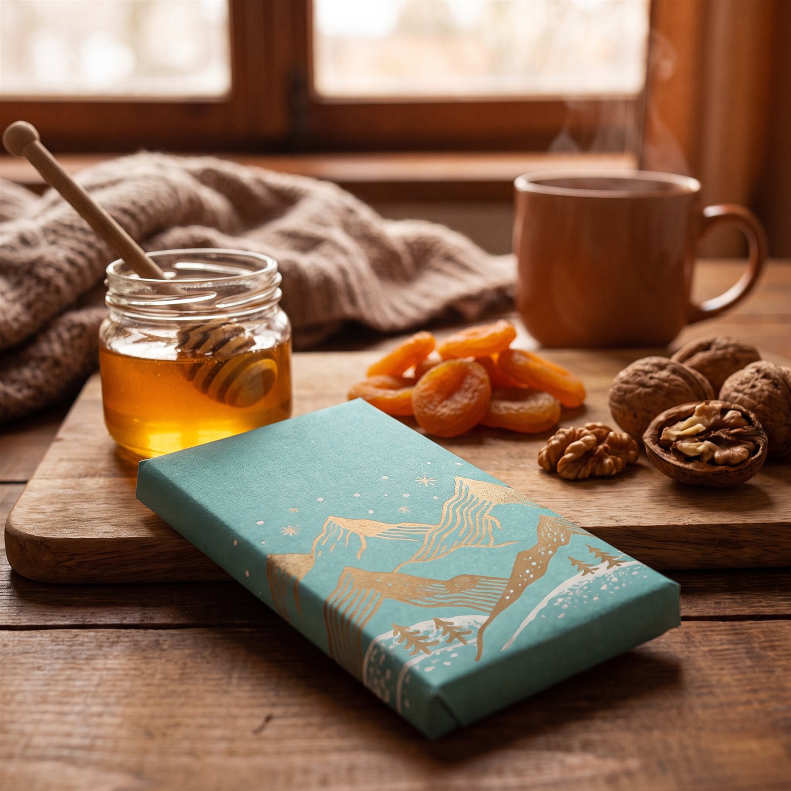 Kazakhstan chocolate, honey and dried apricots